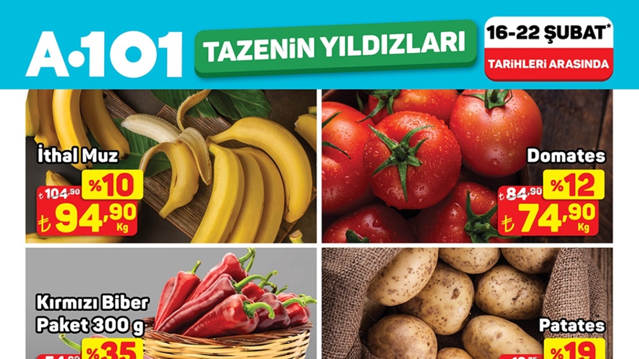 YARIN BAŞLIYOR! A101’de Meyve, Sebze, Yumurta ve Kıyma Fiyatlarına İndirim